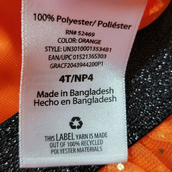 Halloween Orange/Gold Polka Dot Tutu Skirt Girl 4T - Picture 8 of 10